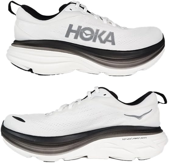 Amazon | HOKA (HOKA ONE ONE) M BONDI 8 WHITE/BLACK 1123202-WBLC